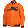 Men’s Reversible Cleveland Browns Starter Satin Varsity Jacket– Orange
