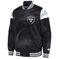 Men’s Starter Black Las Vegas Raiders Satin Full-Snap Varsity Jacket