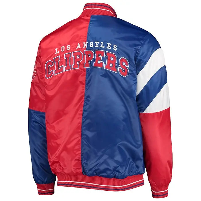 Men’s Starter LA Clippers 75th Anniversary Color Block Satin Full-Snap Jacket