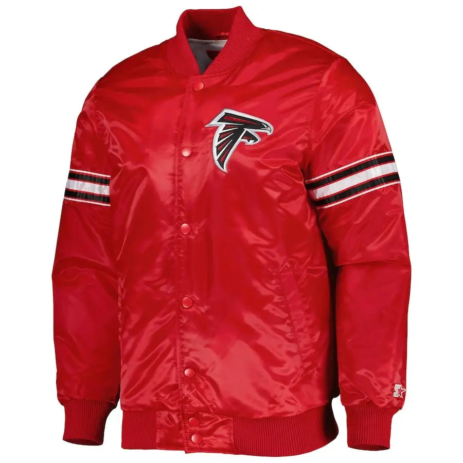 Men’s Starter Red Atlanta Falcons Pick and Roll Snap-Up Jacket