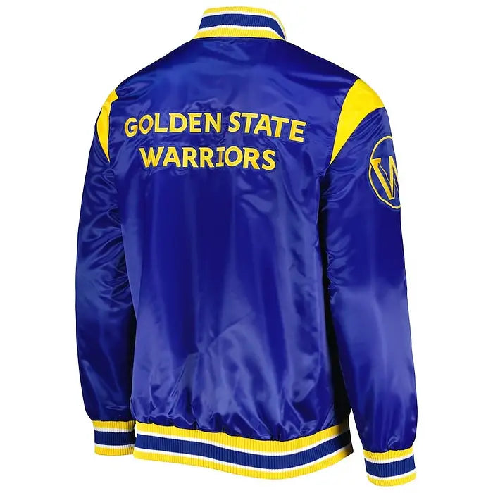 Men’s Royal Golden State Warriors Satin Varsity Jacket