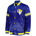 Men’s Starter Royal Los Angeles Rams Midfield Satin Full-Snap Varsity Jacket