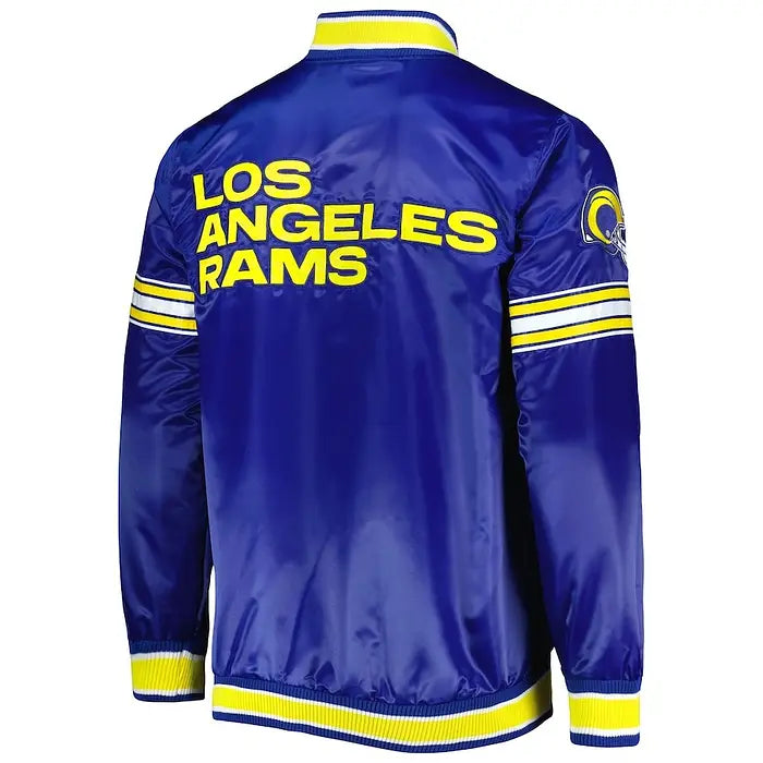 Men’s Starter Royal Los Angeles Rams Midfield Satin Full-Snap Varsity Jacket