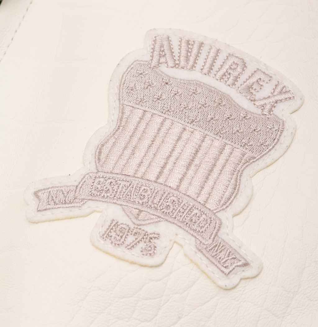 Men’s Avirex Crocodile Icon White Leather Jacket