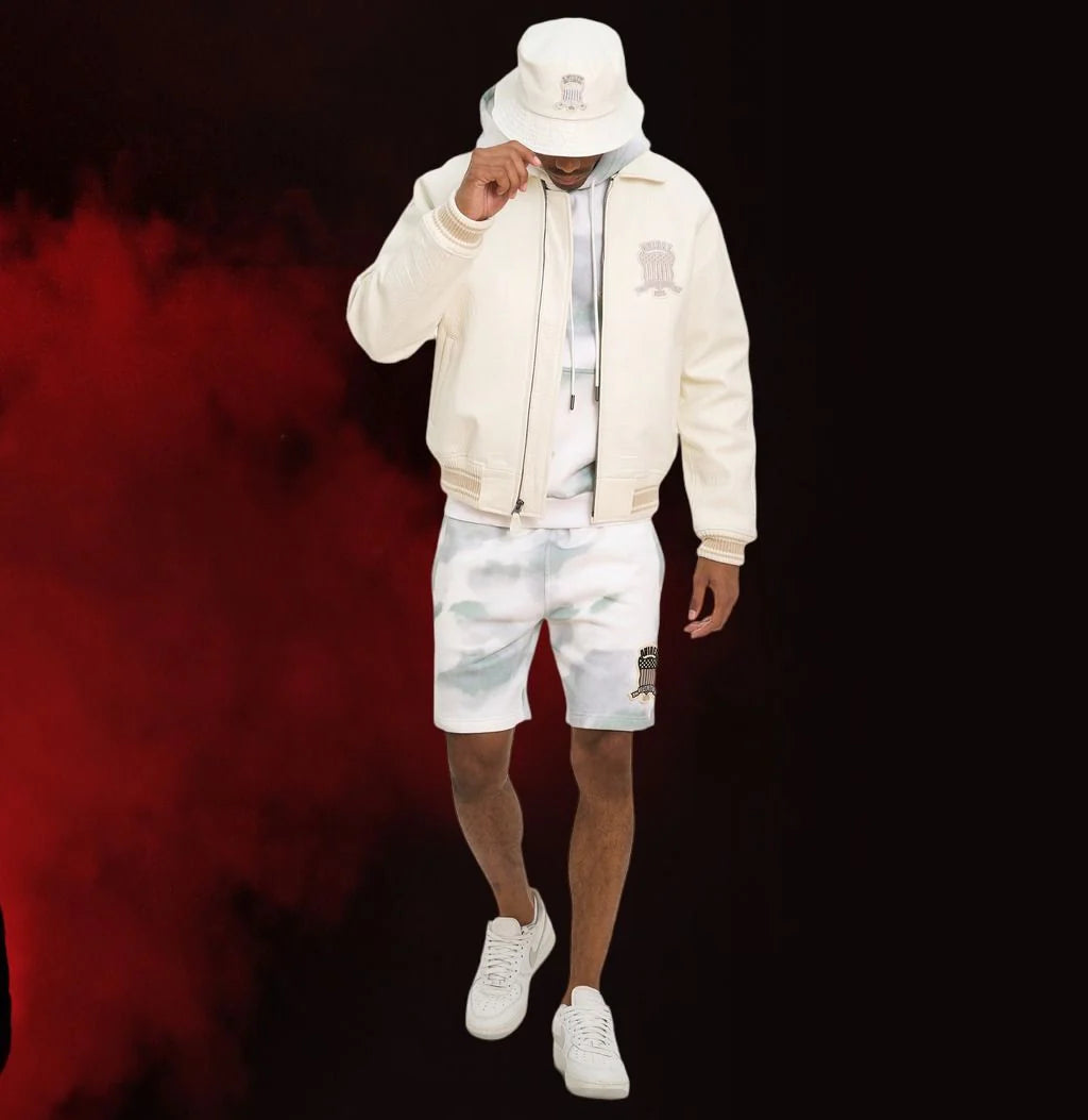 Men’s Avirex Crocodile Icon White Leather Jacket