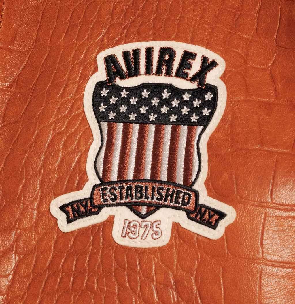 Men’s Avirex Croc Icon Brown Leather Jacket
