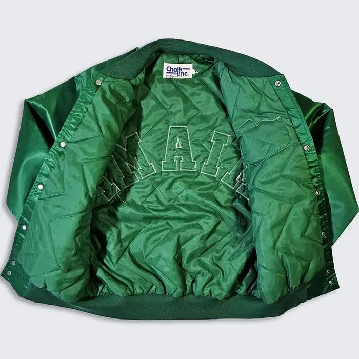 Miami Hurricanes Jacket Chalk Line Satin Bomber –Retro Design
