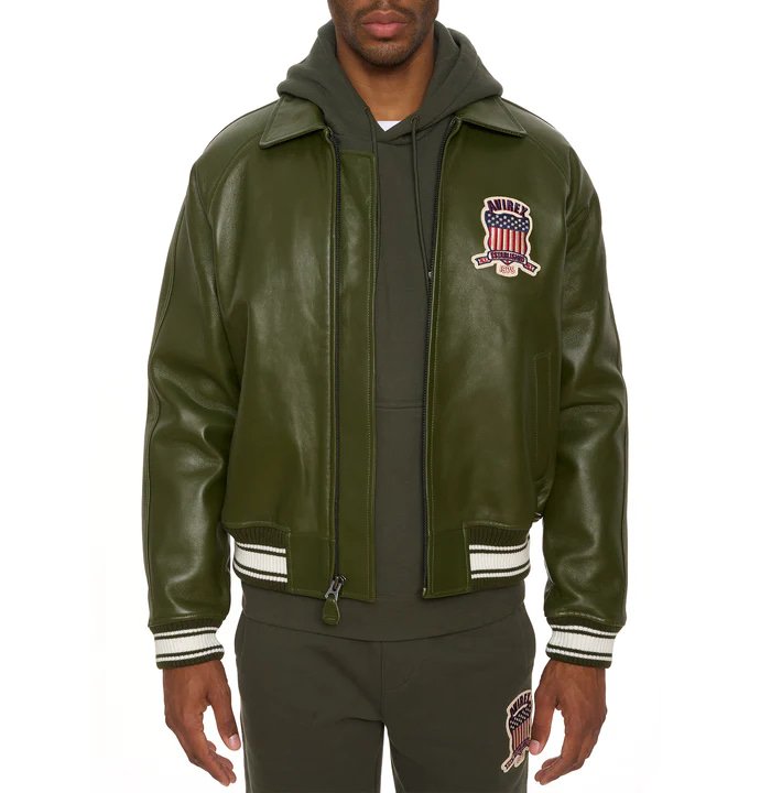 Avirex Olive Icon Leather Jacket