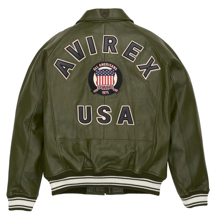 Avirex Olive Icon Leather Jacket
