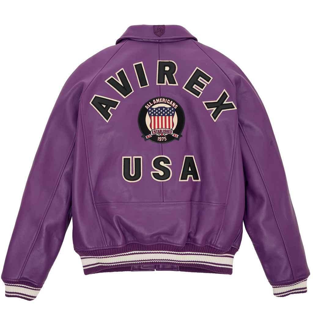 Avirex Purple Icon Leather Jacket