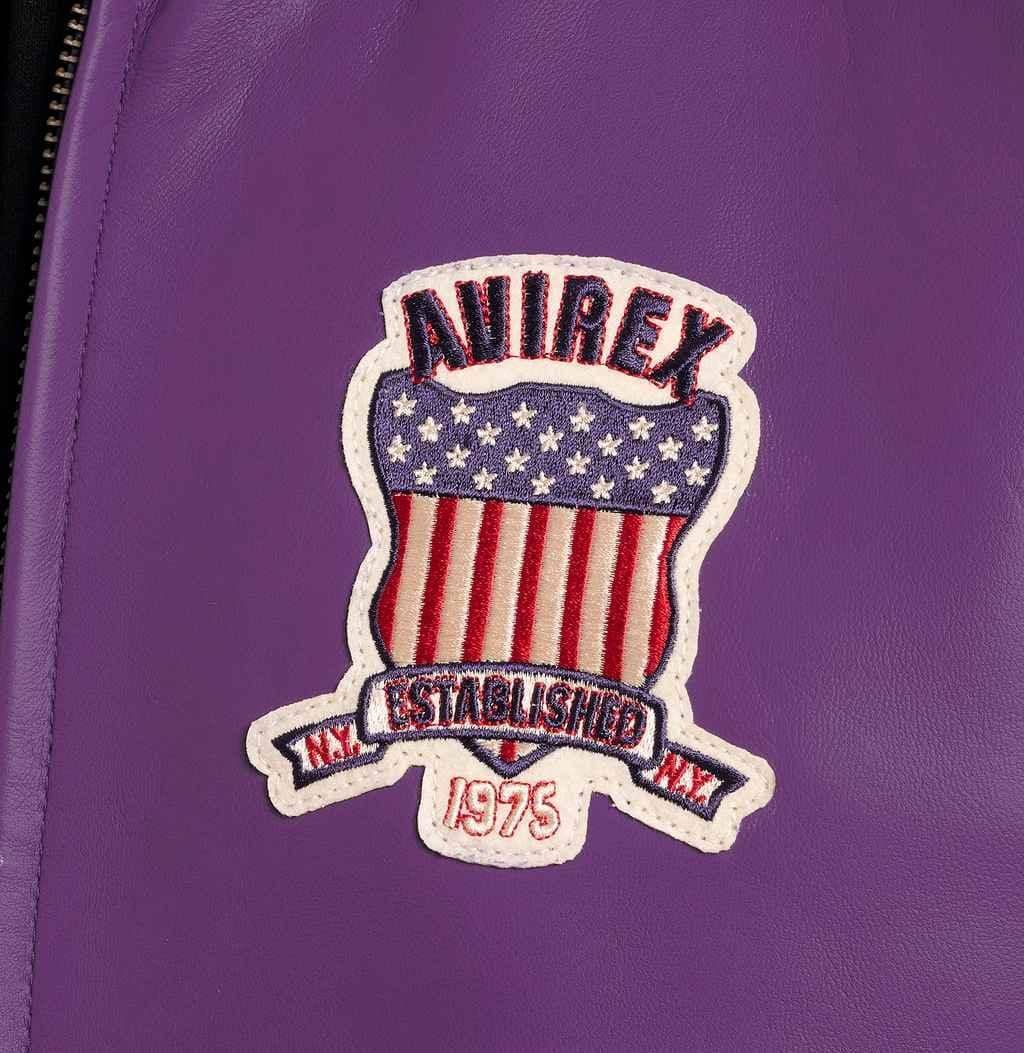 Avirex Purple Icon Leather Jacket