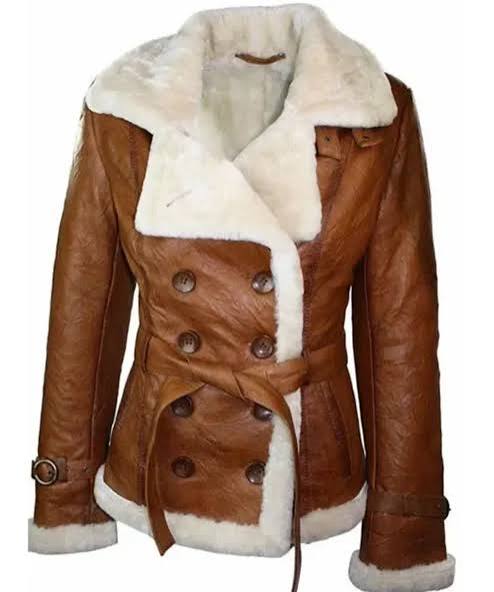Rachael Aviator Double Breasted Leather Jacket for Women