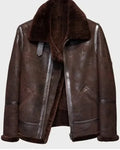 Shawn SF Brown Shearling Leather Jacket for Men