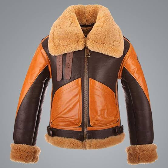 Davis Shearling Leather Brown Jacket for Men