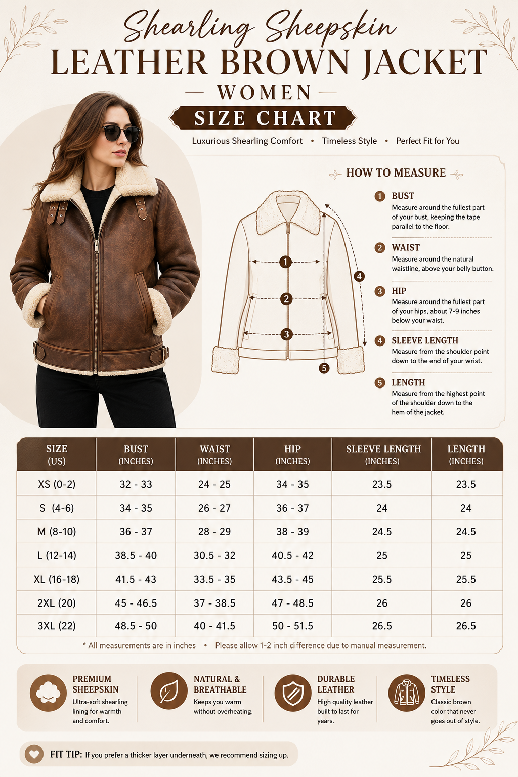 Dana Soft Shearling Sheepskin Leather Brown Jacket Women