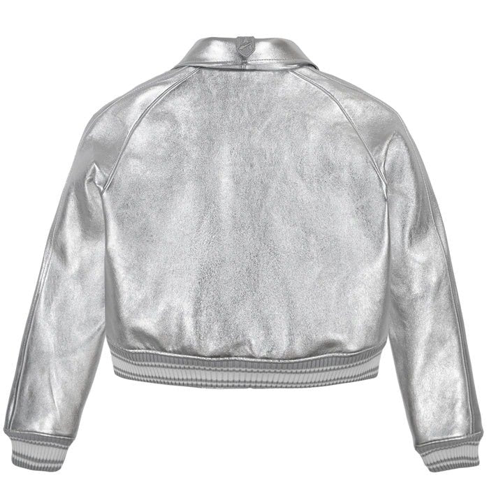 Shine Bright Limited Edition Cropped Metallic Icon Silver Jacket