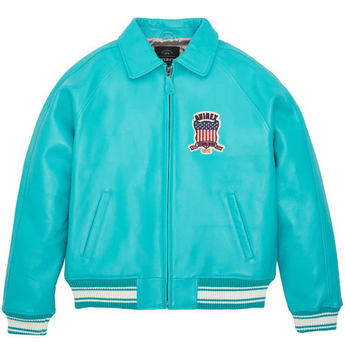 Avirex Turquoise Icon Leather Jacket