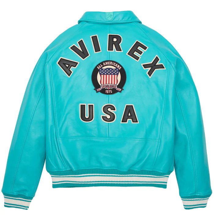 Avirex Turquoise Icon Leather Jacket