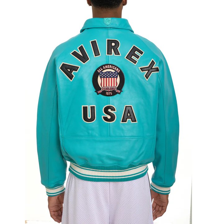 Avirex Turquoise Icon Leather Jacket