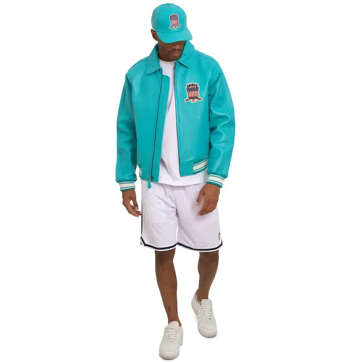 Avirex Turquoise Icon Leather Jacket
