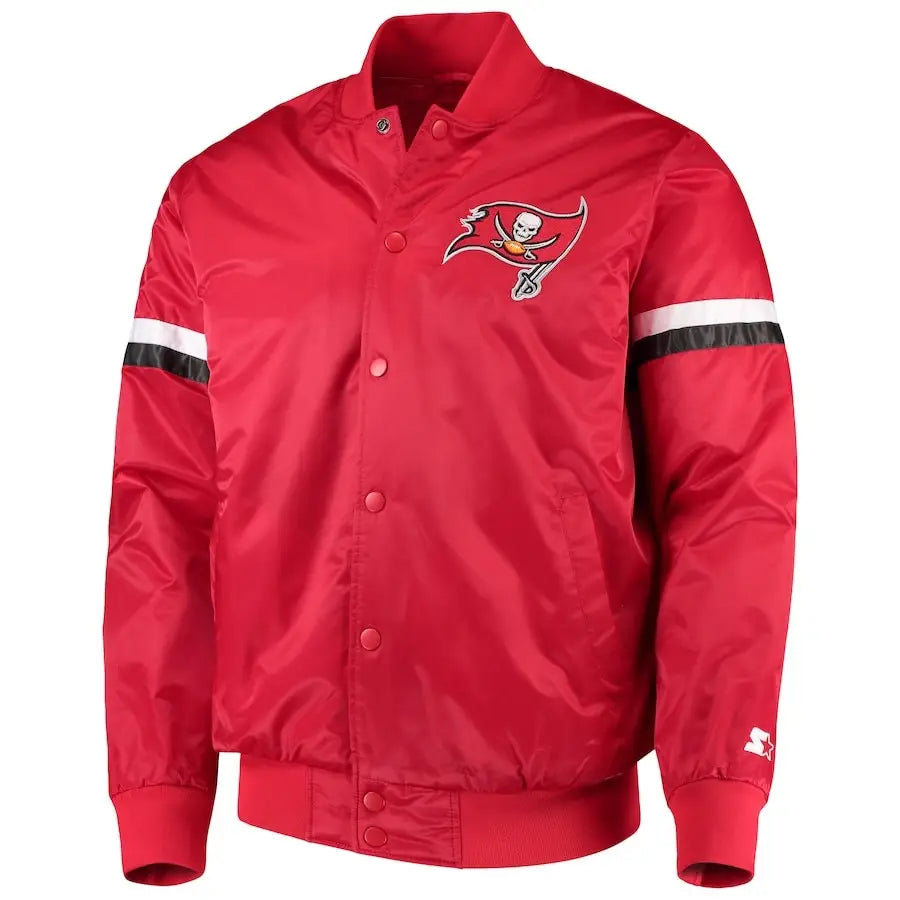 Tampa Bay Buccaneers Starter Champ Satin Varsity Jacket Red – Premium Fan Apparel