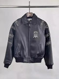 Trapstar x Avirex Men’s Black Icon London Genuine Lambskin Leather Bomber Jacket