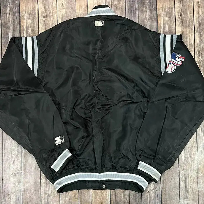Vintage Chicago White Sox MLB Starter Diamond Jacket-Black Large 90s Y2K