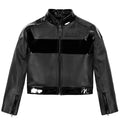 Women’s Avirex Black Patent Cropped Leather Biker Jacket