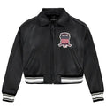Women’s Avirex Simple Jet Black Cropped Leather Jacket