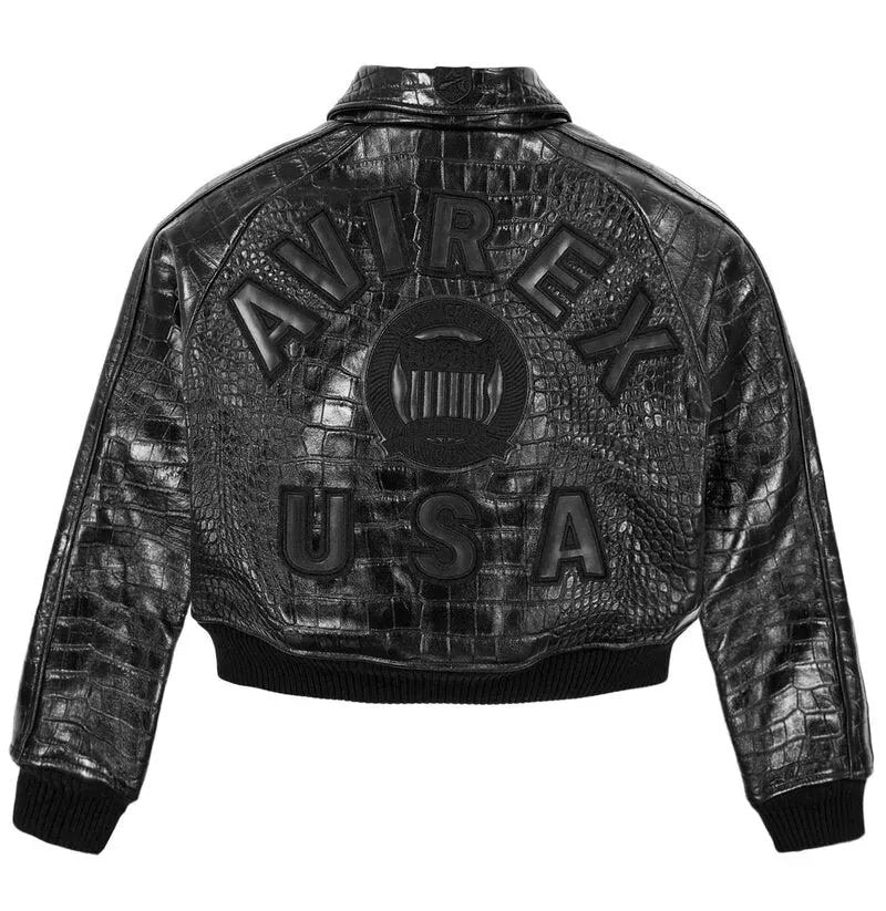 Women’s Cropped Crocodile Leather Jacket