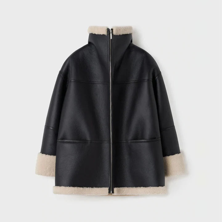 Women B3 RAF Aviator Styled Sheepskin Shearling Leather Jacket