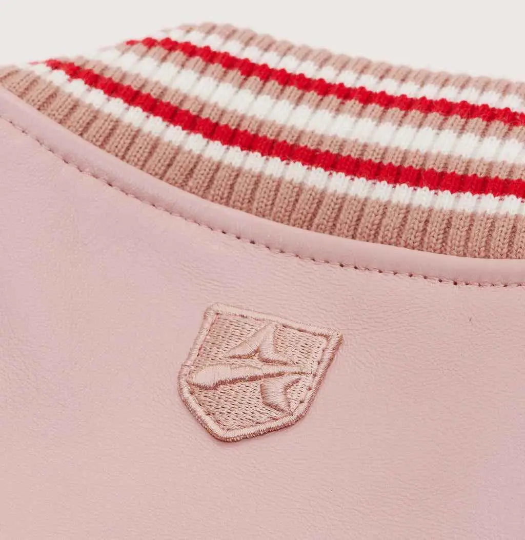 Avirex Pink Script USA Varsity Leather Jacket
