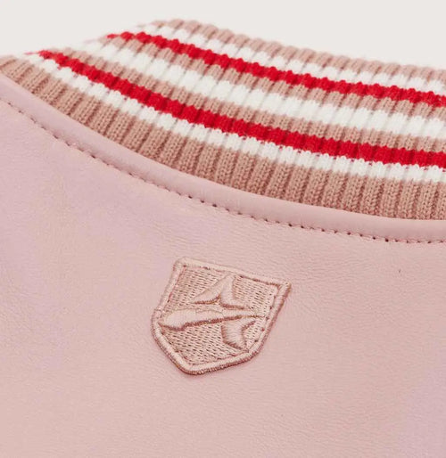 Avirex Pink Script USA Varsity Leather Jacket