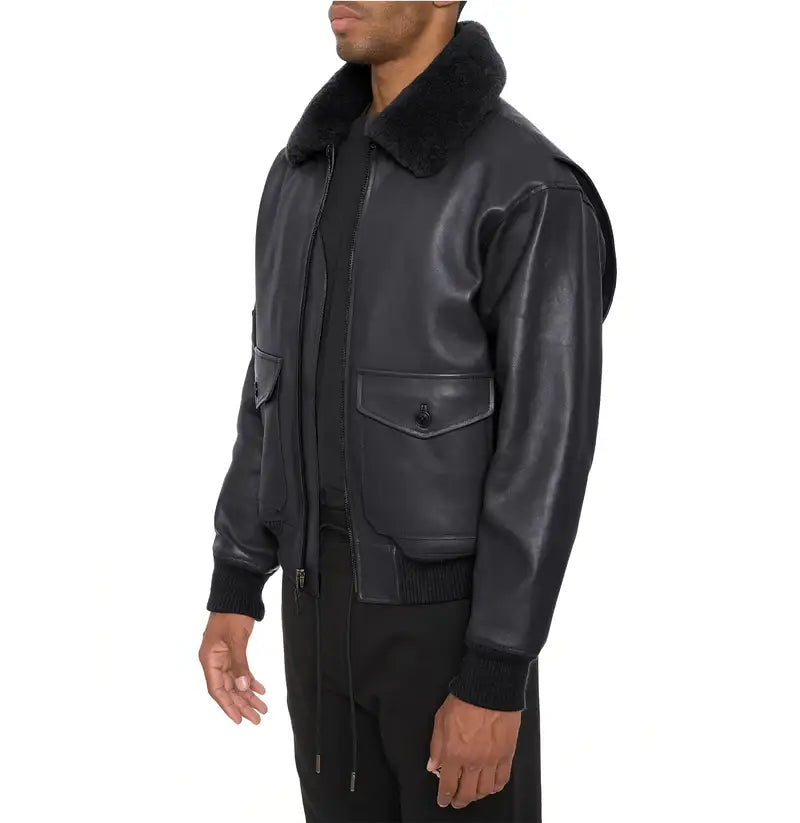 Avirex Classic Black G-1 Aviator Leather Jacket