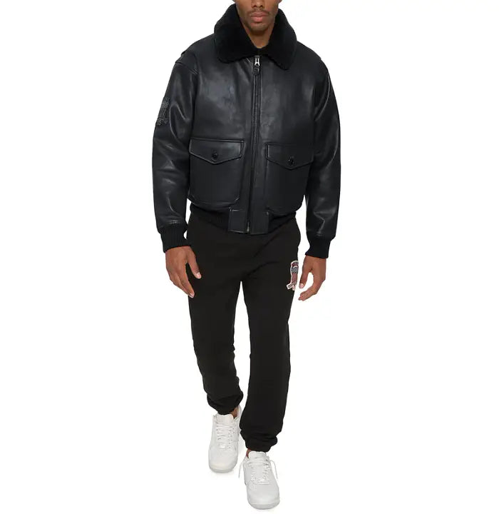 Avirex Classic Black G-1 Aviator Leather Jacket