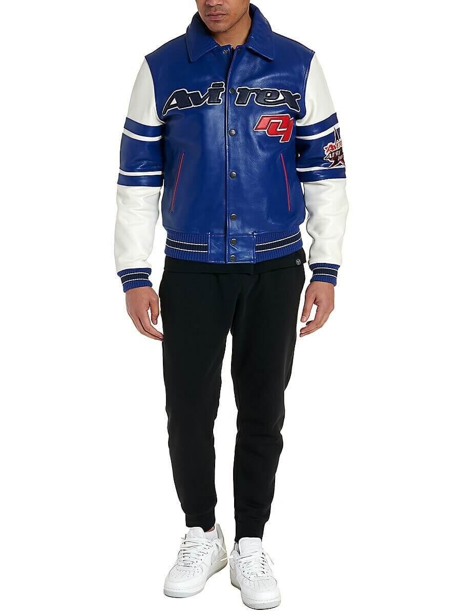 Men’s Avirex All Star Blue Leather Jacket
