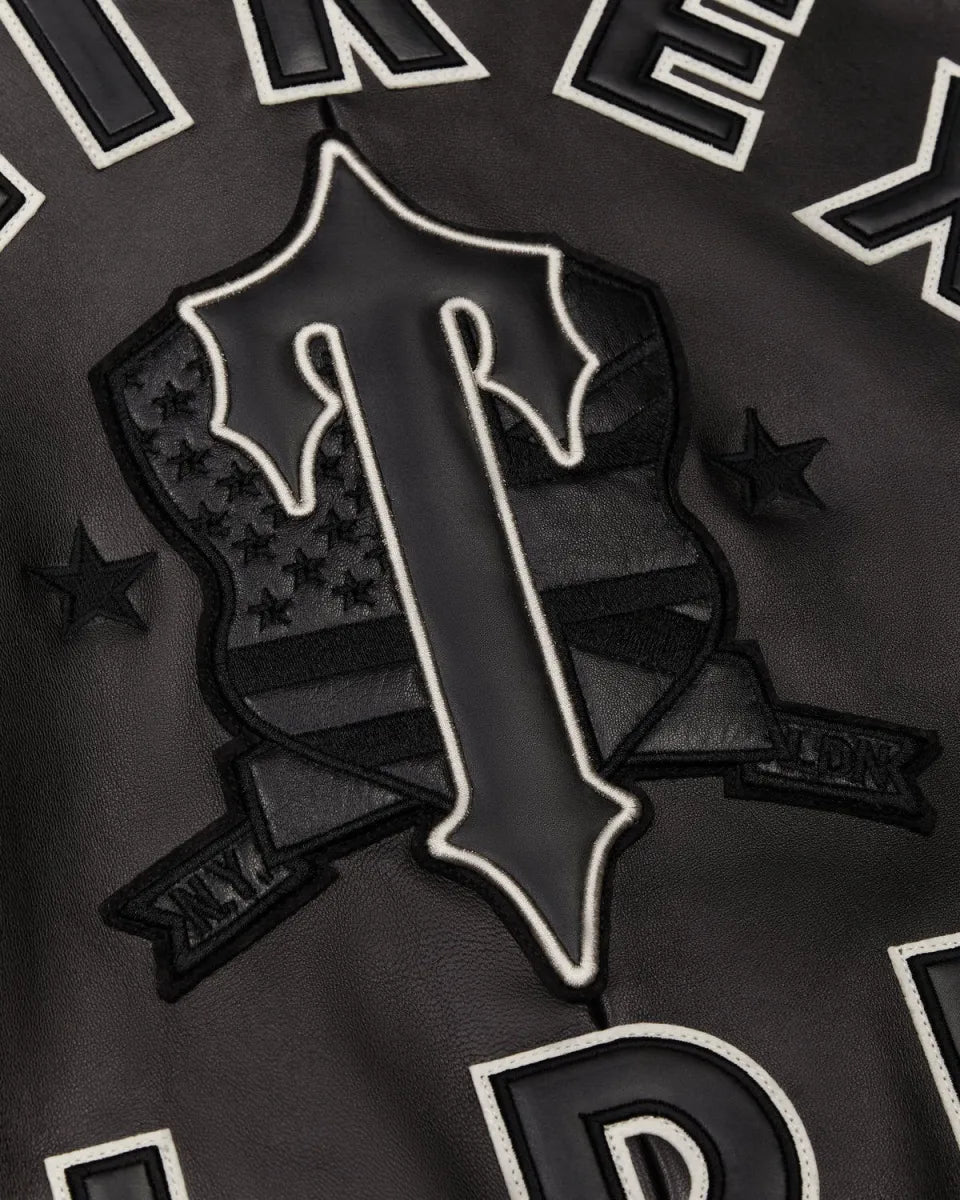 Trapstar x Avirex Men’s Black Icon London Genuine Lambskin Leather Bomber Jacket