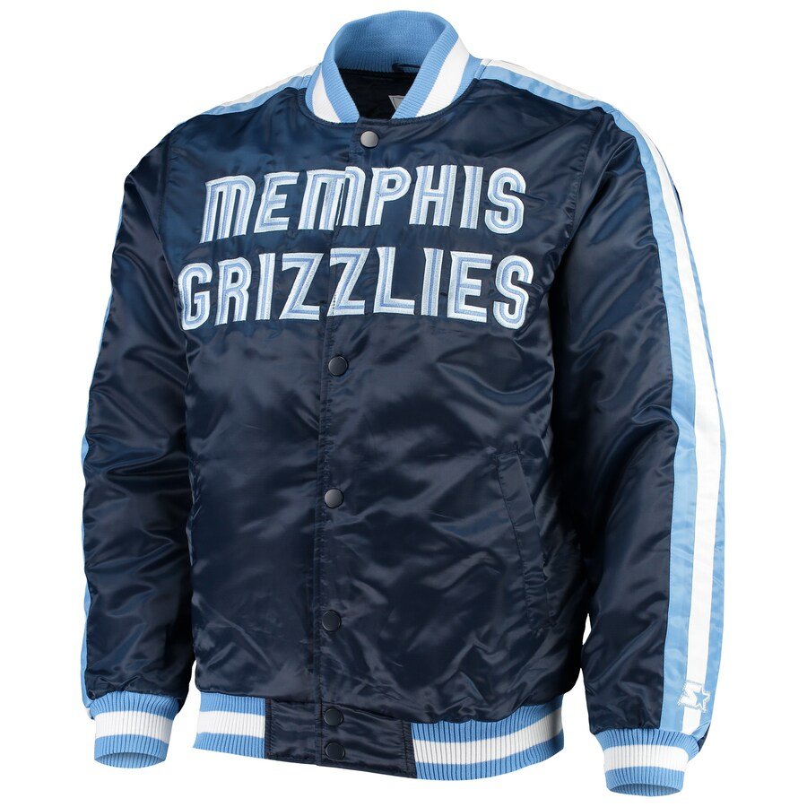 Memphis Grizzlies The Offensive Varsity Navy Satin Jacket