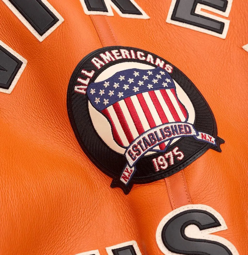 Avirex Orange Shearling Leather Jacket