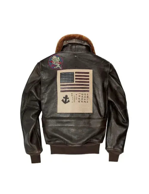 Avirex Brown G-1 Bomber Leather Jacket