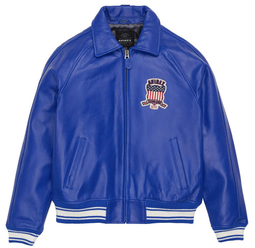 Avirex Blue Icon Leather Jacket