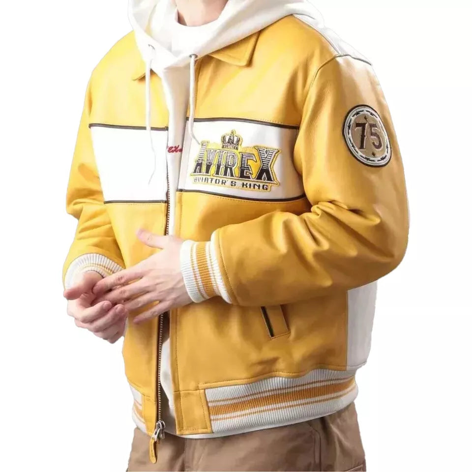 Men’s Avirex Classic King 75 Yellow Aviator Jacket
