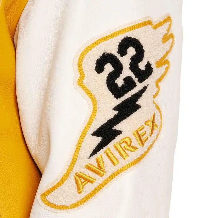 Avirex Yellow Wildcat Varsity Leather Jacket